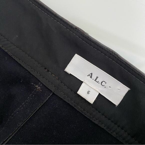 A.L.C. Vegan Leather Wide Leg Pants Brown Size 6 Career Faux Leather - Picture 7 of 9